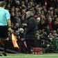 Manchester United's manager Jose Mourinho (C) leaves the touchline after referee Jonathan Moss sent him to the stands during the English Premier League football match between Manchester United and West Ham United on November 27, 2016