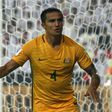 Australia's veteran talisma Tim Cahill celebrates after scoring a goal during their 2018 World Cup Asia qualifying match against United Arab Emirates, at the Mohammed Bin Zayed Stadium in Abu Dhabi, on September 6, 2016
