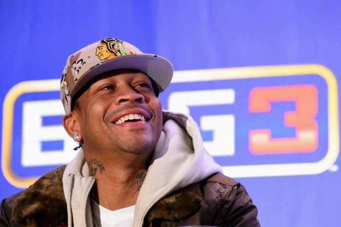 Basketball player Allen Iverson speaks during a press conference announcing the launch of the BIG3, a new, professional 3-on-3 basketball league, on January 11, 2017 in New York City