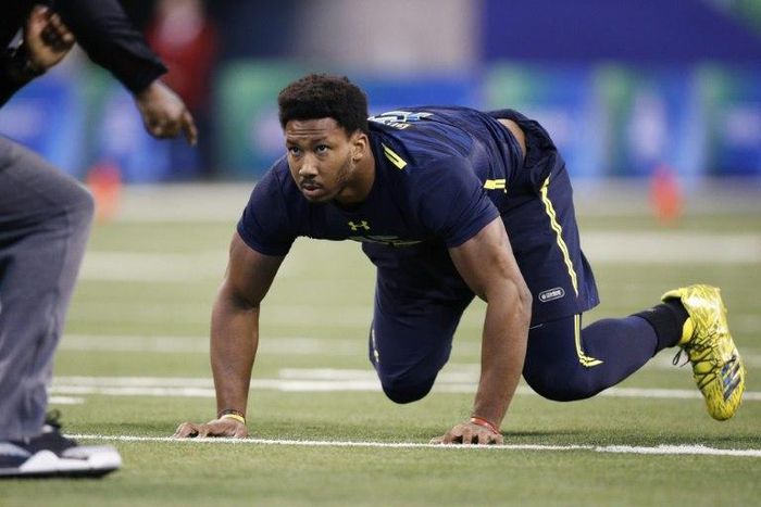 Texas A&M University star defensive end Myles Garrett was the first player chosen in the 2017 NFL Draft as Cleveland bet on him quickly becoming an impact player