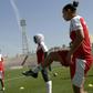 Afak Relizane's players attend a training session in the Algerian city of Relizane