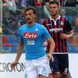 Napoli's forward Manolo Gabbiadini eyes the ball during an Italian Serie A football match against Crotone on October 23, 2016