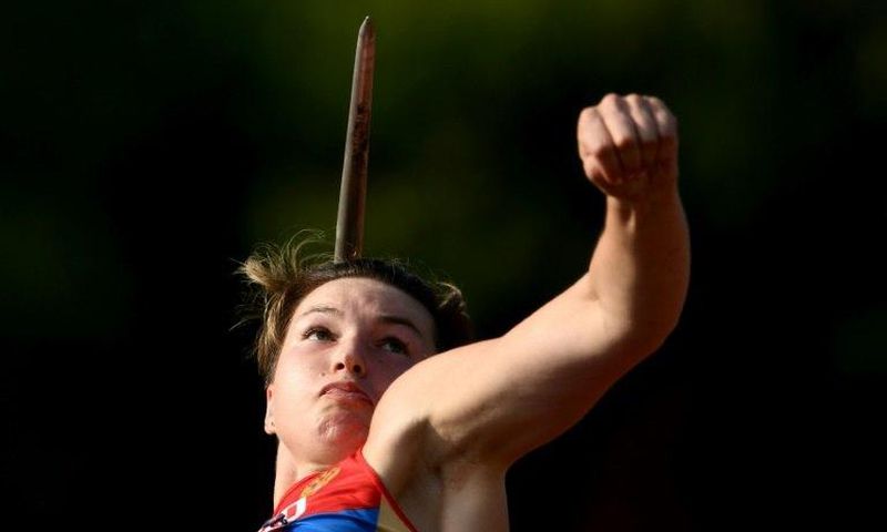 Russia's Vera Rebrik competes in the women's javelin throw final at a track and field meet called "Stars of 2016" in Moscow on July 28, 2016