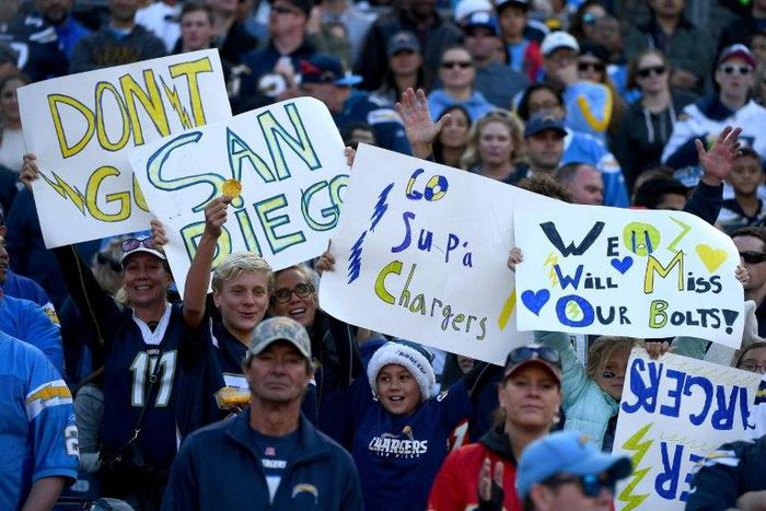 San Diego Chargers fans will lose their team to Los Angeles