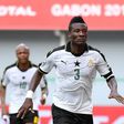 Ghana's forward Asamoah Gyan celebrates after scoring a goal during the 2017 Africa Cup of Nations group D football match against Mali in Port-Gentil on January 21, 2017