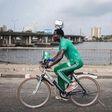 Harrison Chinedu rides 64 miles with a ball balanced on his head