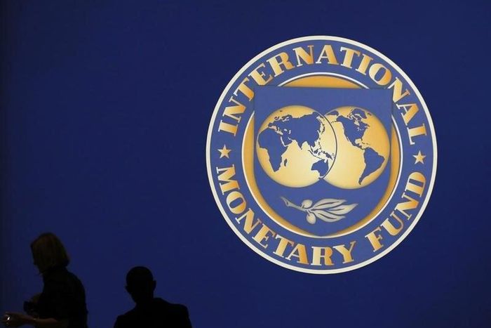 Visitors are silhouetted against the logo of the International Monetary Fund at the main venue for the IMF and World Bank annual meeting in Tokyo October 10, 2012.     REUTERS/Kim Kyung-Hoon