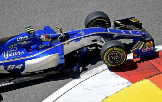 Sauber's German driver Pascal Wehrlein steers his car during the first practice session of the Formula One Russian Grand Prix at the Sochi Autodrom circuit in Sochi on April 28, 2017