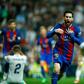 Barcelona's forward Lionel Messi celebrates after scoring on April 23, 2017