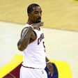 J.R. Smith #5 of the Cleveland Cavaliers reacts after a basket in the first half against the Golden State Warriors in Game 6 of the 2016 NBA Finals at Quicken Loans Arena on June 16, 2016 in Cleveland, Ohio