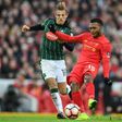 Liverpool's Daniel Sturridge (right) in action against Plymouth Argyle during their English FA Cup third-round match at Anfield, on January 8, 2017
