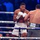 Britain's Anthony Joshua (L) looks for an opening against Ukraine's Wladimir Klitschko during the third round of their IBF, IBO and WBA, world heavyweight title fight, at Wembley Stadium in London, on April 29, 2017
