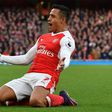 Arsenal's Alexis Sanchez celebrates scoring the opening goal in his team's 3-1 win over Bournemouth on November 27, 2016