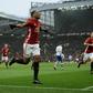 Manchester United's French striker Anthony Martial celebrates scoring their second goal during the English FA Cup third round football match between Manchester United and Reading at Old Trafford in Manchester, north west England, on January 7, 2017