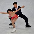 Gold medallists China's Sui Wenjing and Han Cong compete in the pairs free skating event at the ISU World Figure Skating Championships in Helsinki, Finland on March 30, 2017