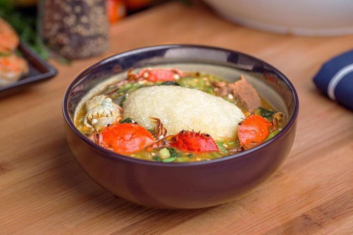 Okro soup with crab (Telandeword)