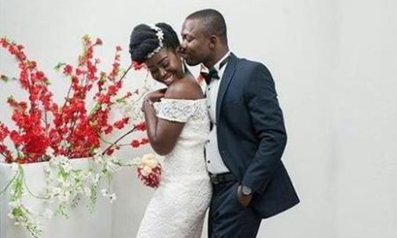 Ghanaian bride wears 'RED' sneakers on her big day [Photos]