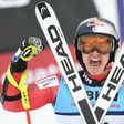 Canada's Erik Guay reacts in the finish area of the men's Super-G at the World Ski Championships in St. Moritz, Switzerland, on February 8, 2017