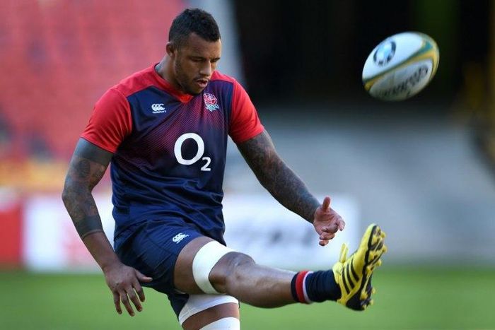 England rugby player Courtney Lawes, pictured on June 10, 2016, has been struggling with a knee injury