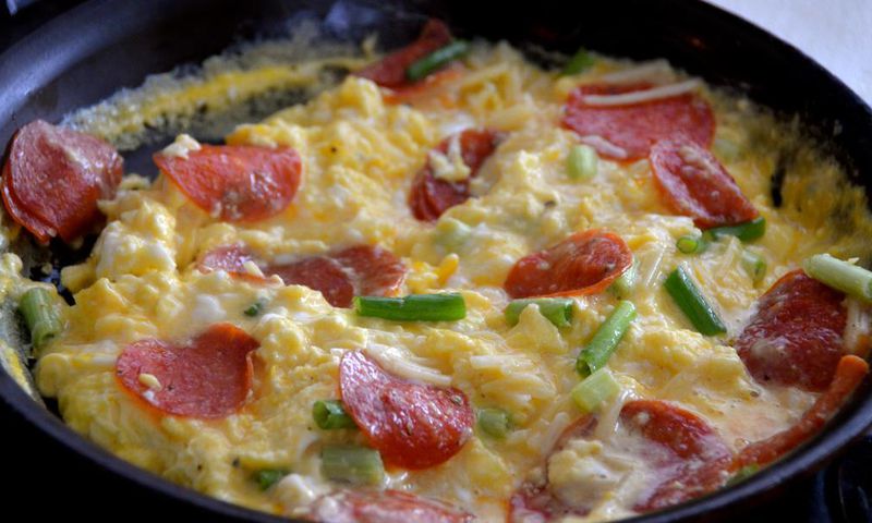 Pepperoni eggs