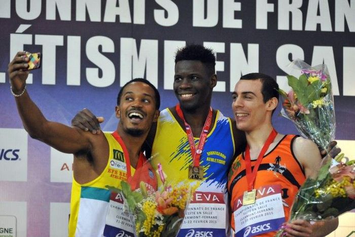 France's former (C) 400 m indoor champion, Toumany Coulibaly, seen in 2015, had already been sentenced for a series of burglaries in 2013 and 2014