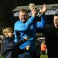 Sutton United's reserve goalkeeper Wayne Shaw (C) applauds supporters after the club's FA Cup fifth round defeat to Arsenal at the Borough Sports Ground, Gander Green Lane in south London on February 20, 2017