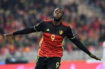 Belgium's Romelu Lukaku celebrates after scoring a goal on November 13, 2016