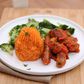 Mashed sweet potatoes and sausages cooked in tomato sauce (Foodace)