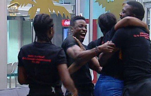 Jubilation as Team B win the Closeup alphabet games.