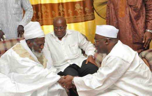 Nana Akufo-Addo with his running mate and the Chief Imam