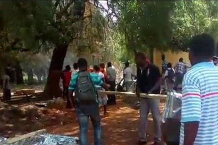 Some of the students clashed with land guards last week Monday