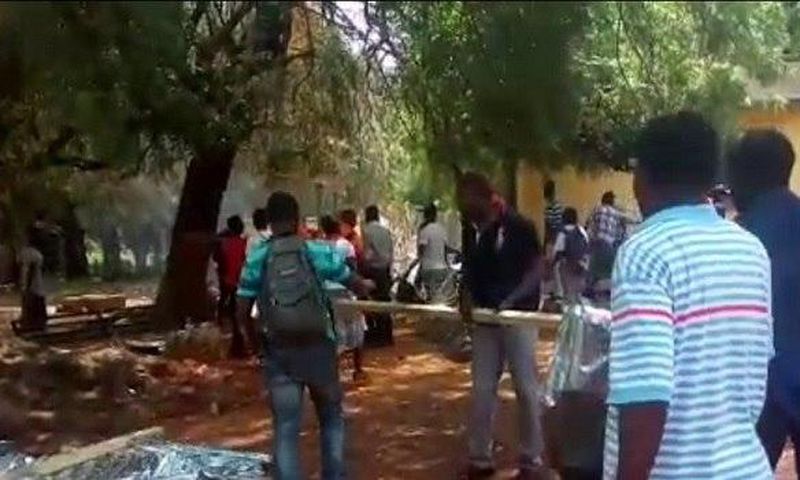 Some of the students clashed with land guards last week Monday