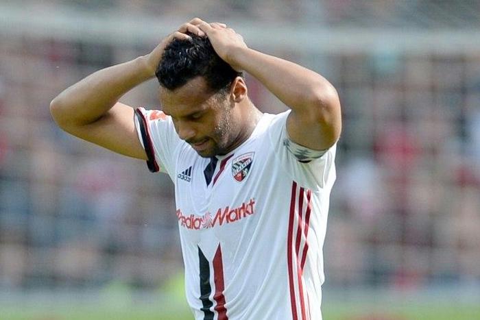 Ingolstadt's defender Marvin Matip reacts after the German first division Bundesliga football match against SC Freiburg May 13, 2017