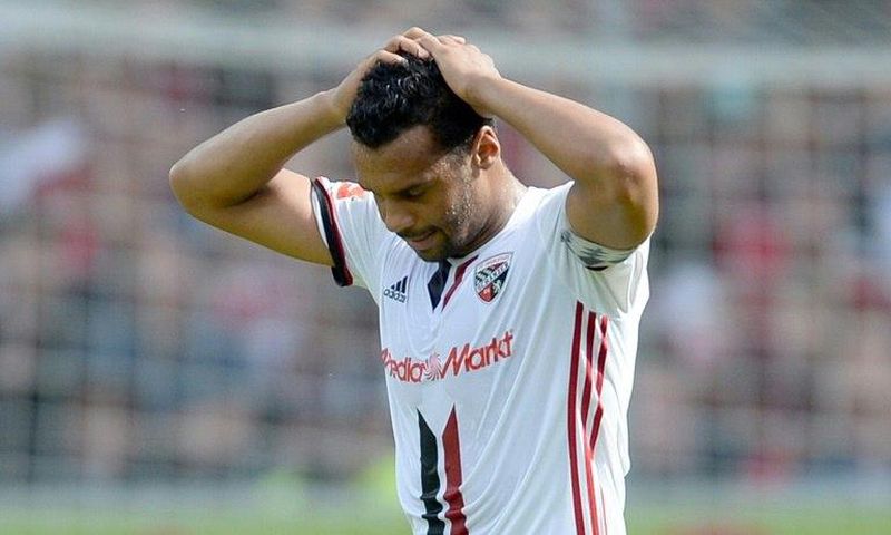 Ingolstadt's defender Marvin Matip reacts after the German first division Bundesliga football match against SC Freiburg May 13, 2017