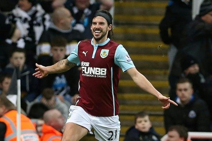 Burnley's midfielder George Boyd, pictured in 2015, scored in the second half against Stoke