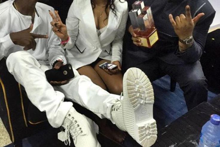DJ Breezy, 4syte TV presenter Sorakiss and D-Black show off award
