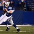 Andrew Luck of the Indianapolis Colts looks to pass during the second half of a game against the Jacksonville Jaguars at Lucas Oil Stadium on January 1, 2017 in Indianapolis, Indiana