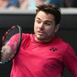 Switzerland's Stan Wawrinka in action against Martin Klizan of Slovakia in the first round of the Australian Open in Melbourne on January 16, 2017
