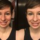 Visual effect of applying primer on the face. (Before and after)