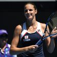 Czech Republic's Karolina Pliskova celebrates after beating Russia's Anna Blinkova in their Australian Open second round match, in Melbourne, on January 19, 2017