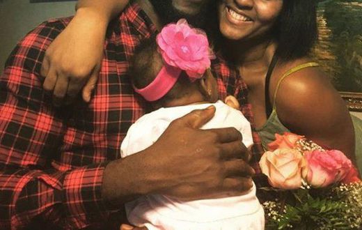 Gbenro, Osas Ajibade with their daughter
