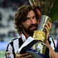 Juventus' midfielder Andrea Pirlo pictured in 2015 with the Italian League's trophy
