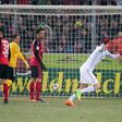Munich's Polish forward Robert Lewandowski (2ndR) celebrates after he scored during the German first division Bundesliga football match SC Freiburg vs FC Bayern Munich in Freiburg, Germany, on January 20, 2017