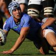 Luke Burton of Australia's Western Force is tackled during a Super Rugby match against South Africa's Southern Kings in Perth on April 9, 2017. Force or the Melbourne Rebels face the axe from next year's revamped Super Rugby competition