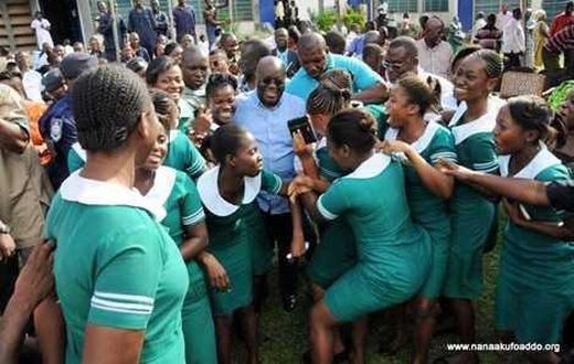 Nurses with President Nana Addo