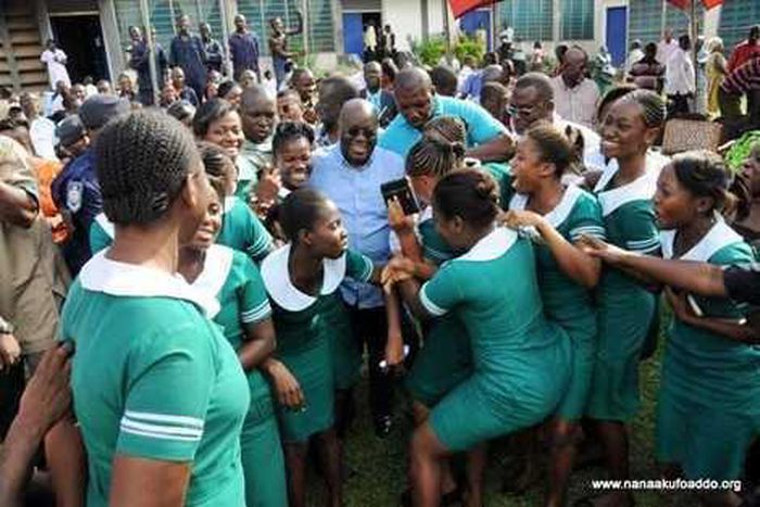 Nurses with President Nana Addo
