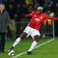 Manchester United manager Jose Mourinho (left) looks at Paul Pogba (centre) in action against Rostov during an UEFA Europa League match in Rostov-on-Don, on March 9, 2017