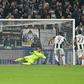 Juventus' forward Gonzalo Higuain kicks ans scores a penalty against Lyon's goalkeeper Anthony Lopes during the UEFA Champions League football match Juventus vs Olympique Lyonnais on November 2, 2016 at the Juventus stadium in Turin