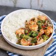broccoli prawn sauce and rice (Foodace)