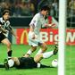 Real Madrid's Predrag Mijatovic (right) dribbles around Juventus goalie Angelo Peruzzi as he scores the winning goal in their 1998 Champions League final in Amsterdam